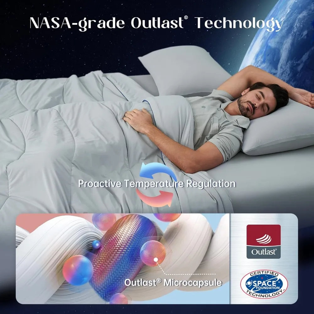 Cooling Comforter, Cooling Blanket for Hot Sleepers Night Sweats, Breathable, Multi Color and Multi Size, Bedding Comforter