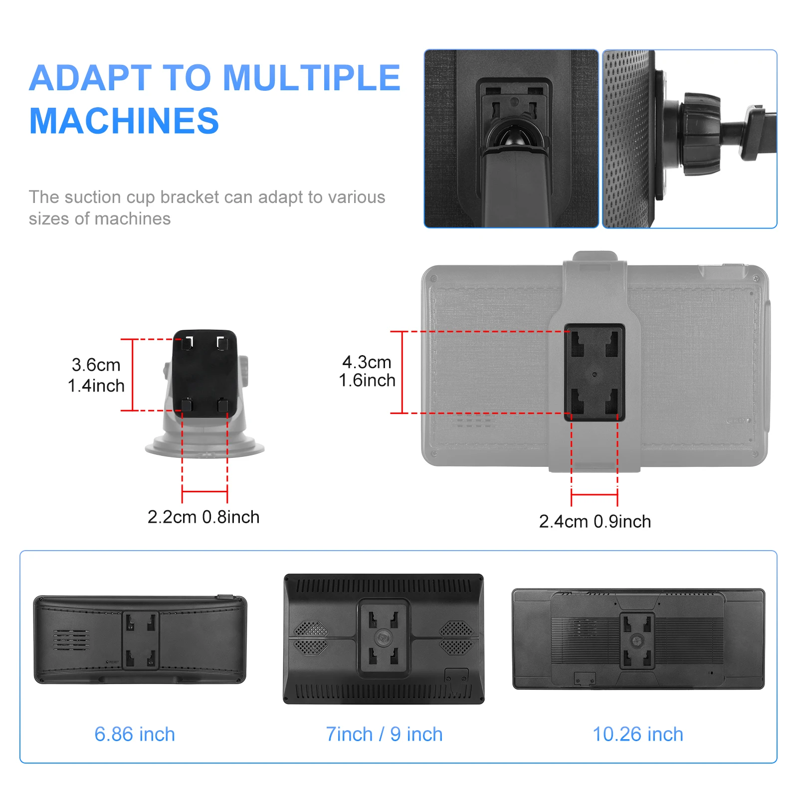 ที่วางโทรศัพท์การขยาย podofo ตัวยึดตัวจับดูดสำหรับ MP5รถยนต์วิทยุเครื่องเล่นวิดีโอมัลติมีเดีย CarPlay