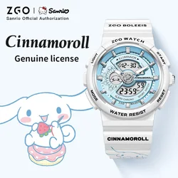 ZGO Sanrio Cinnamoroll Ladies' Digital Watch, Stylish Waterproof Sports Chronograph Wristwatch for Students Gift 8573