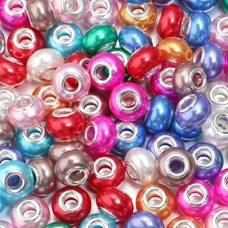 20pcs/lot Imitation Pearl Resin Beads Colorful Big Hole Loose Beads For Jewelry Making DIY Earring Bracelet Necklace Accessories