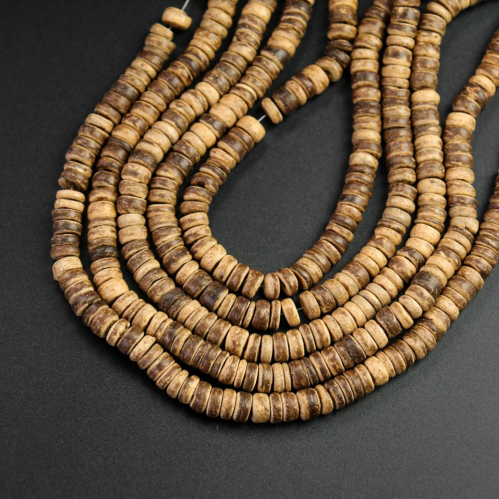 8mm 1 String Natural Coconut Shell Loose Beads Wooden Buddhism Making Necklace Bracelet DIY Environmental Jewelry Accessories