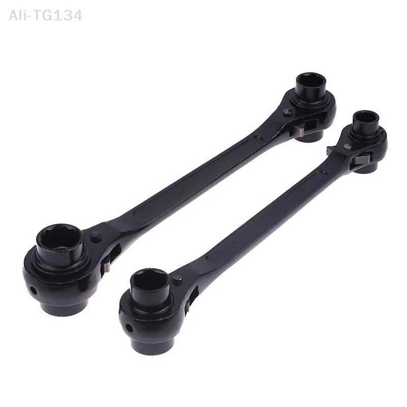 1Pcs 8-in-1 Multifunctional Ratchet Wrench Double-Head Quick Release Bidirectional Rust-Resistant Home Repair Tool