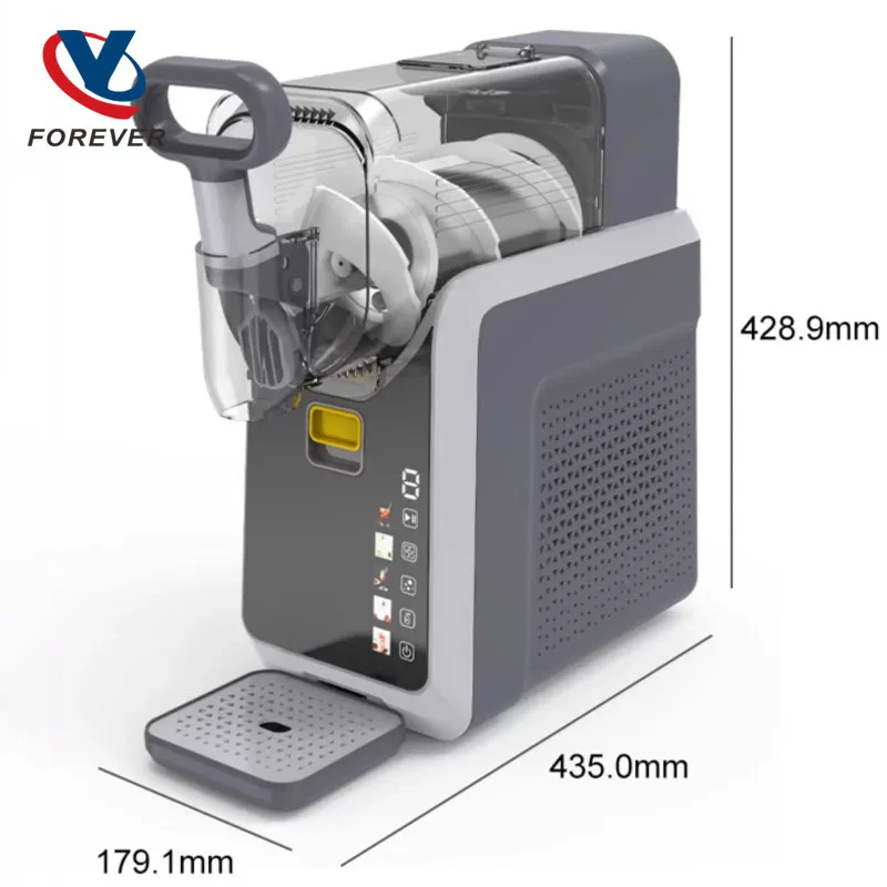 Snow Melting Machine Small Household Cold Drink Slush Machine Automatic Cleaning Smoothie Beverage Milkshake Shaved Ice Machine