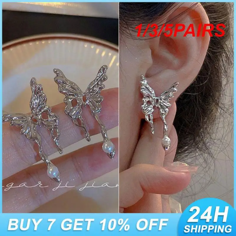 1/3/5PAIRS A Pair Hollow Earrings Niche High-end Jewelry Silver Cool Style Earrings High-quality Materials Womens Accessories