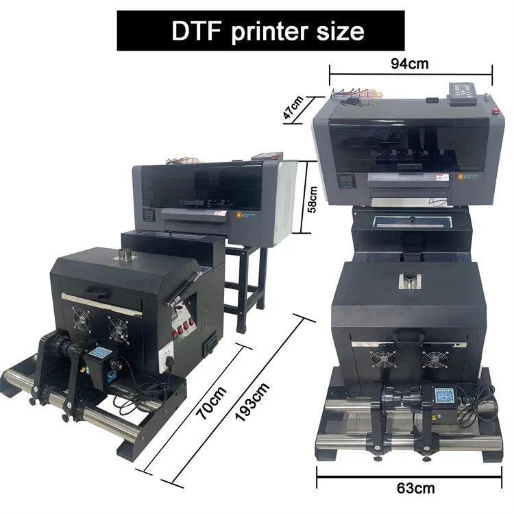 DTF printer factory Direct Sale 30 cm Printer And Shaking Powder xp600 4720 i3200 heads high speed bright colors dtf printer