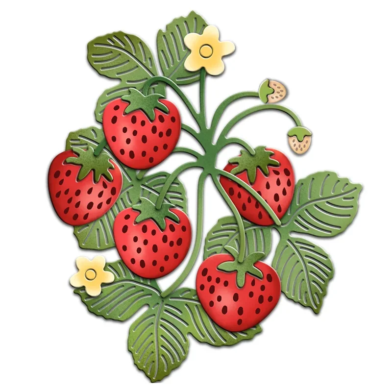 Strawberry Leaves Flower Metal Cut Dies Stencils for Scrapbooking Stamp/Photo Album Decorative Embossing DIY Paper Cards