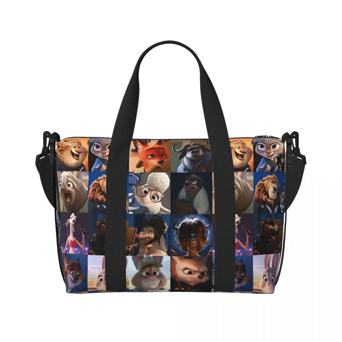 

Custom Large Film Zootopia Anime Tote Bag Women Cute Cartoon Shoulder Shopper Beach Gym Travel Bag