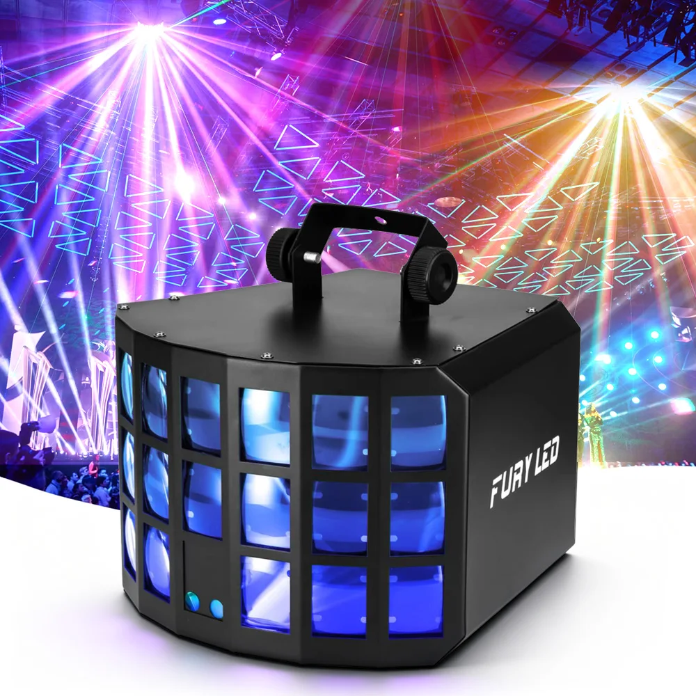 Full Color Three-Layer Butterfly Light Par Light DJ Light DMX Stage Lighting For DJ Disco Party Wedding Christmas KTV Nightclub