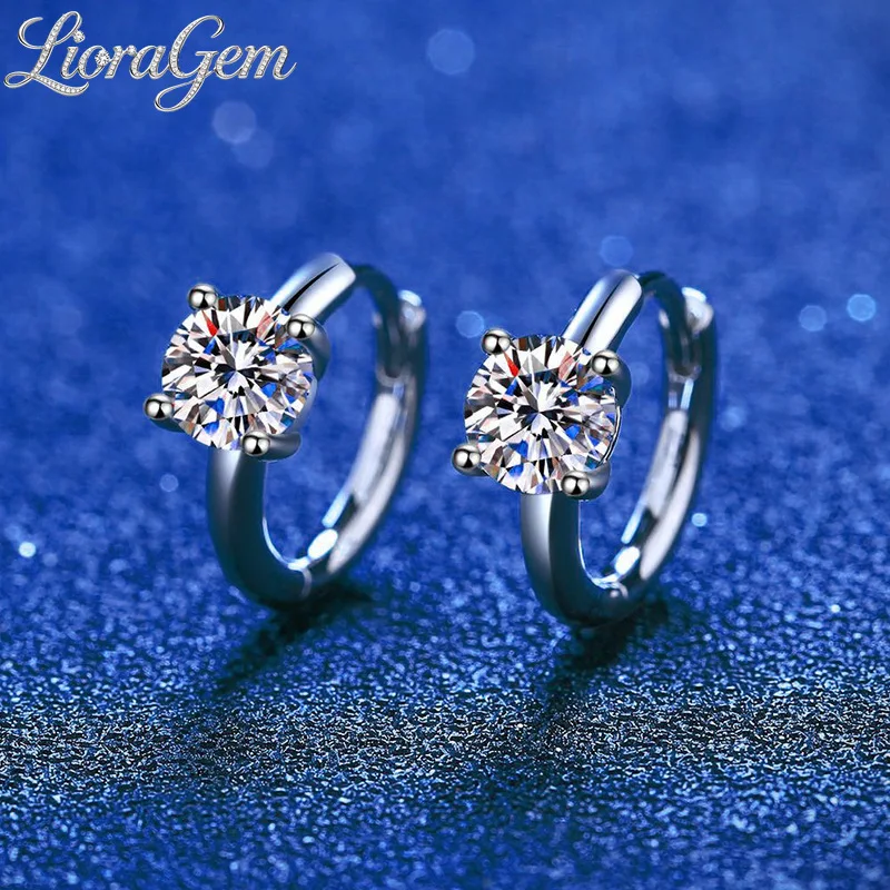 LioraGem Classic 4-Prong Moissanite Stud Earrings for Women, D-Color 0.51 Carat Moissanite Earrings Platinum PT950 Stamp