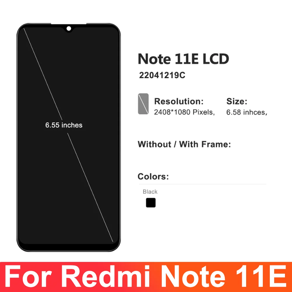 Voor Xiaomi Redmi Note 11e Lcd Scherm Frame Touch Digitizer Montage Voor Redmi Note 11 E Redmi 10 5G Lcd