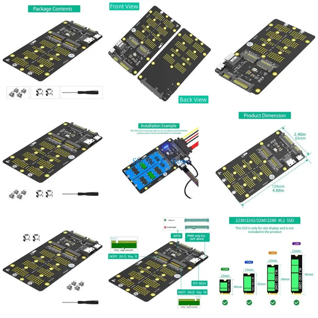 

E65E Adapters NVME SSD to SFF-8654 Converters Expansion Card For PC Desktop