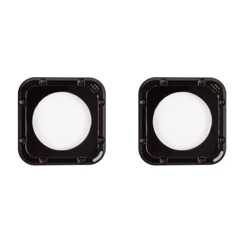 FEDI-2X Kit de repuesto de cubierta de anillo de lente de vidrio con marco de metal de aluminio duradero negro para cámara Gopro HERO 5/4 Session