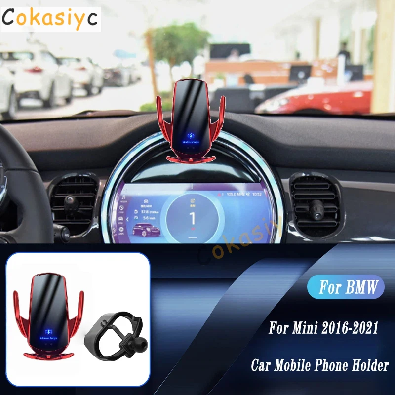 Carregador sem fio para carro, suporte para celular, para mini cooper countryman f54 f55 f56 f60, suporte ajustável para navegação gps