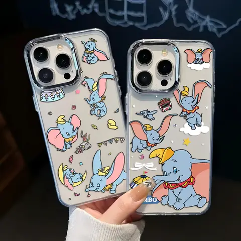 Funda de teléfono con dibujos animados de Dumbo Piglet para iPhone 17 16e 16 15 14 13 12 11 mini Pro Max X XR XSMAX 8 7 Air Plus, funda transparente