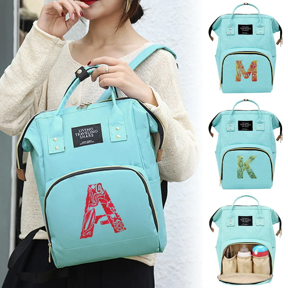 Backpack Waterproof Travel Needments Babybag Outdoor Travel Mommy Bag Large Capacity Travel Organizer Bags Engrave Image Pattern