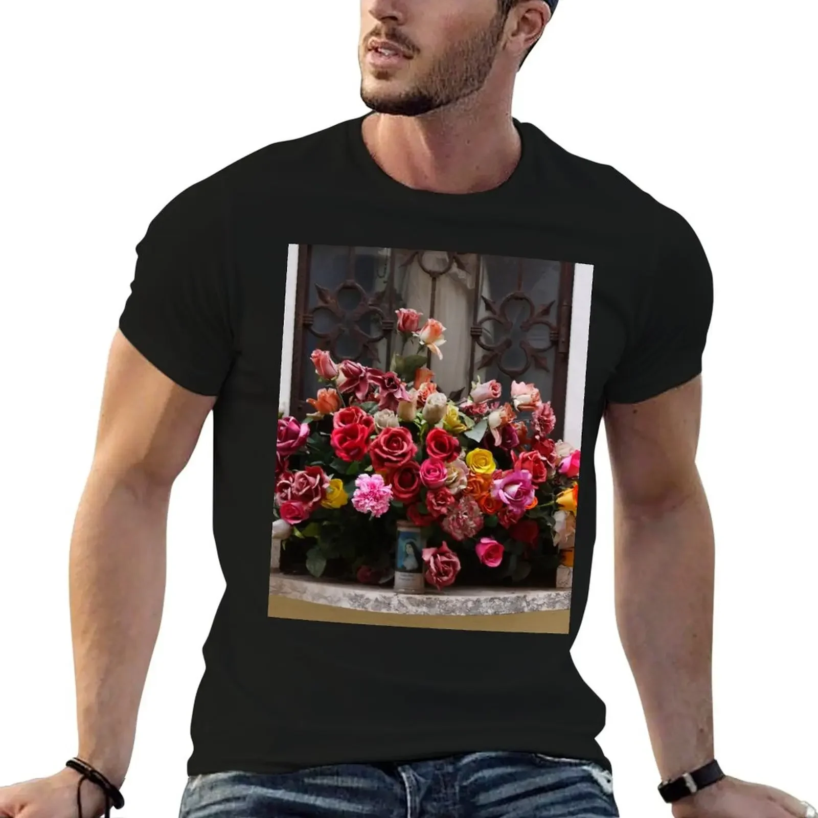 Colorful Bouquet Of Plastic Flowers T-Shirt oversizeds customizeds new edition mens t shirts