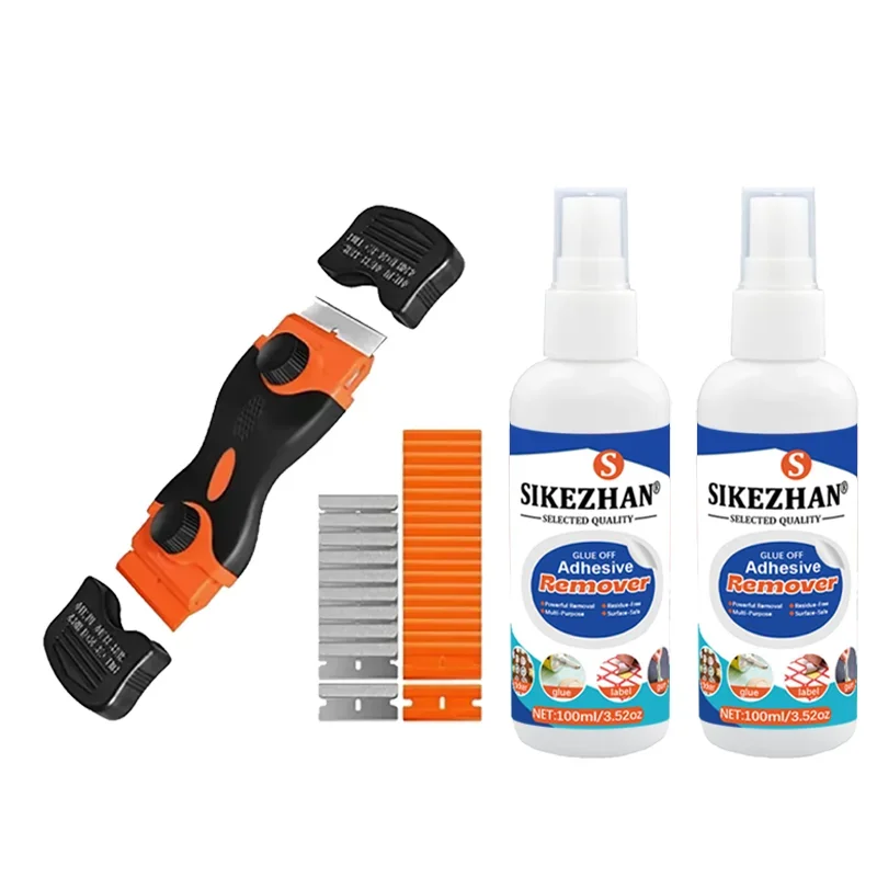 بخاخ مزيل لاصق قوي يزيل الملصقات/الملصقات/الشريط/اللثة/القطر بدون بقايا، آمن على السطح يتضمن منشفة مكشطة 100 مل/3.5 أونصة
