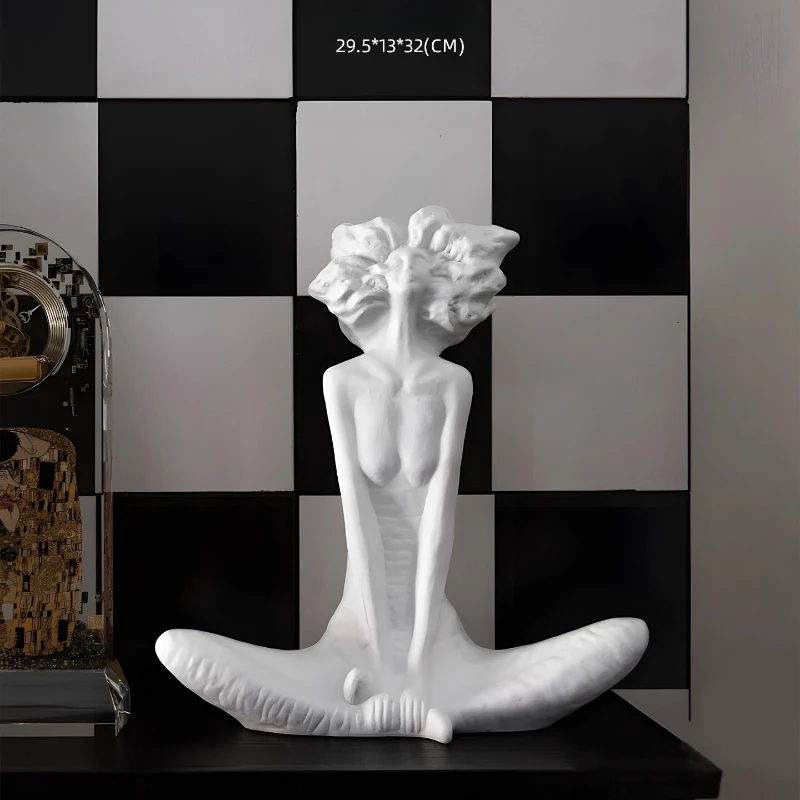 

Home Decoration Creative Art Leisurely Atmosphere Ivory White Portrait Sculpture Living Room Desktop Decorative Art Ornament