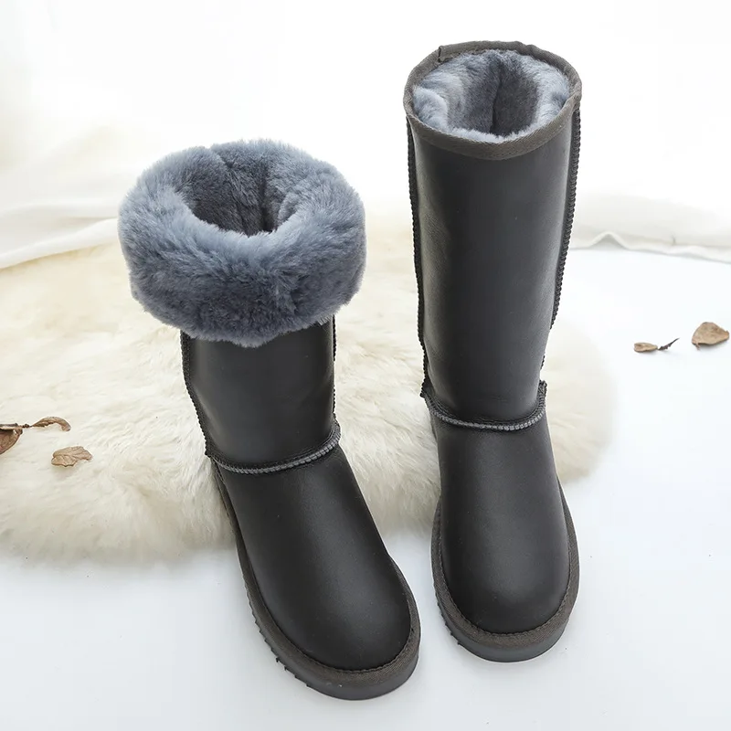 New Arrival Waterproof High Boots 2024 Genuine Sheepskin Woman Snow Boots Botas Mujer Winter Shoes Women's Boots Natural Fur