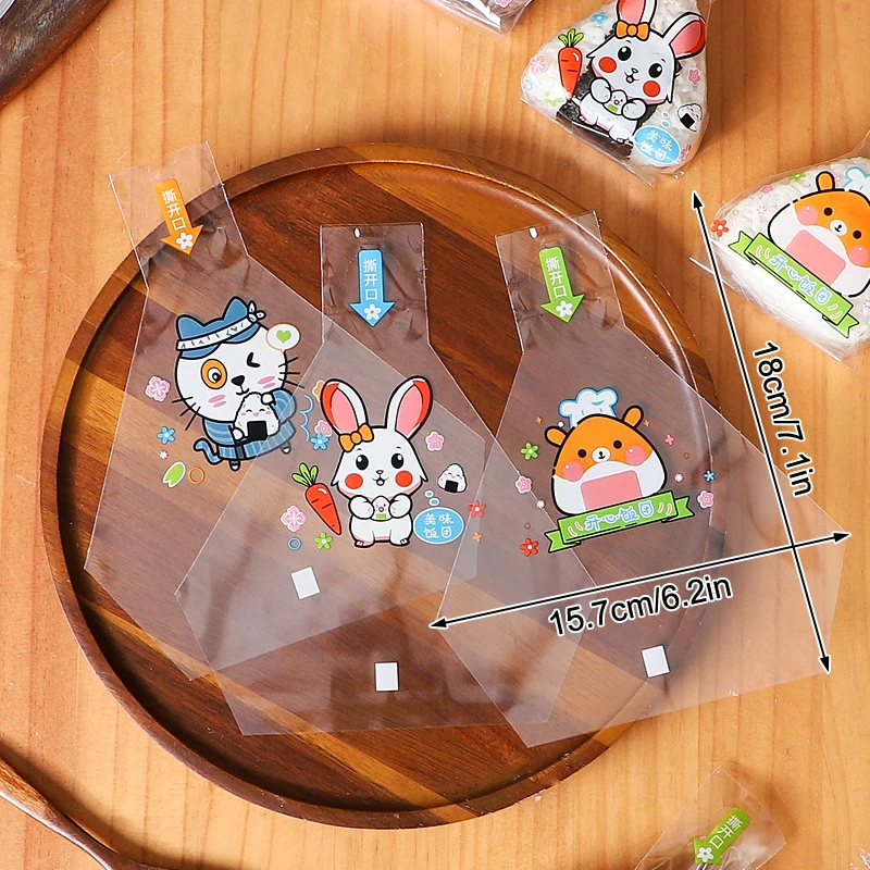 100 قطعة مثلث الكرتون الجميل كرة الأرز التعبئة حقيبة الأعشاب البحرية أونيجيري السوشي صنع أدوات القالب بينتو اكسسوارات #6