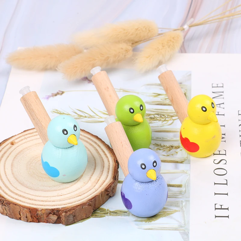 Cartoon Bird Children Whistle Musical Instruments Toy Children Jewelry Pendant Wooden Early Learning Educational Toys