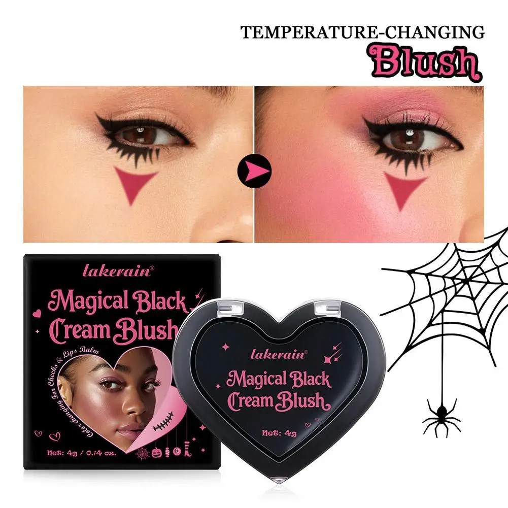 Róż do policzków z efektem gradientu temperatury, kremowy błyszczyk do ust, długotrwały, nawilżający, przezroczysty róż do policzków, zmieniający kolor pudrowy błyszczyk do ust A4C9