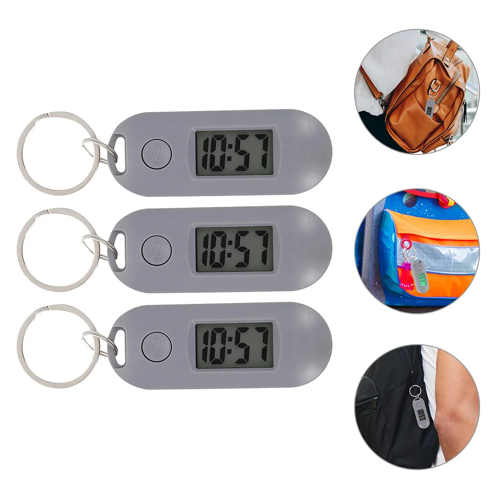 3 Pcs Key Chain Watch Lanyard Student Electronic Watches Examination Practical Ring Plastic Pocket Hanging Man Keychain Digital