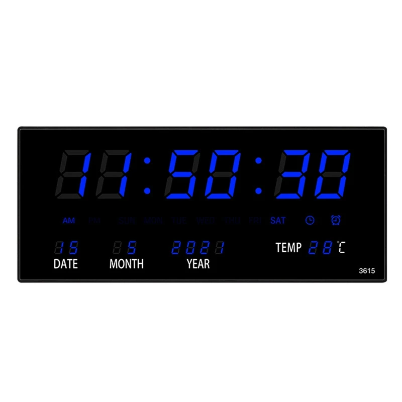 

LED Perpetual Calendar Electronic Clock Digital Wall Clock Alarm Hourly Chiming Temperature Table Clocks Home Office