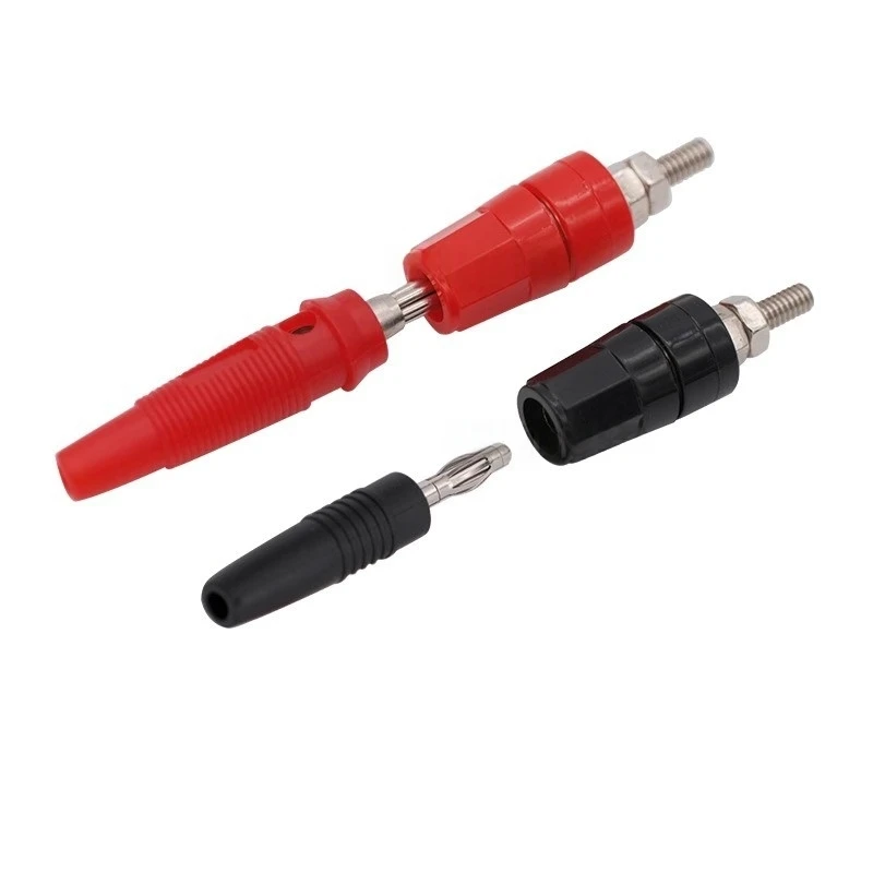 5pcs Pure Copper 20A High Current 4mm Banana Socket Grounding Column Terminal M4x36 Banana Female