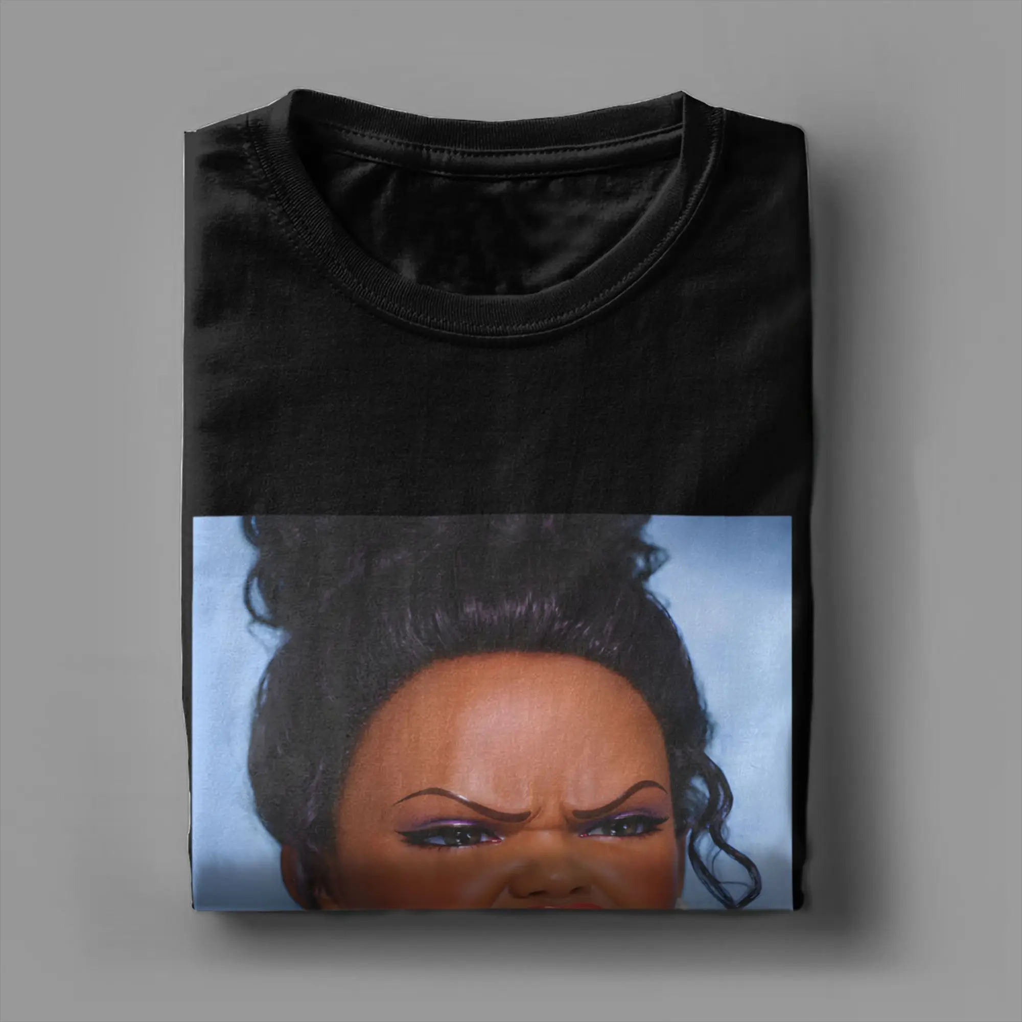 Angry Disgusted Black Doll Face Meme  T-Shirt Summer  Harajuku T Shirts Adult Pure Cotton O-Neck Oversize Tees Streetwear Tops