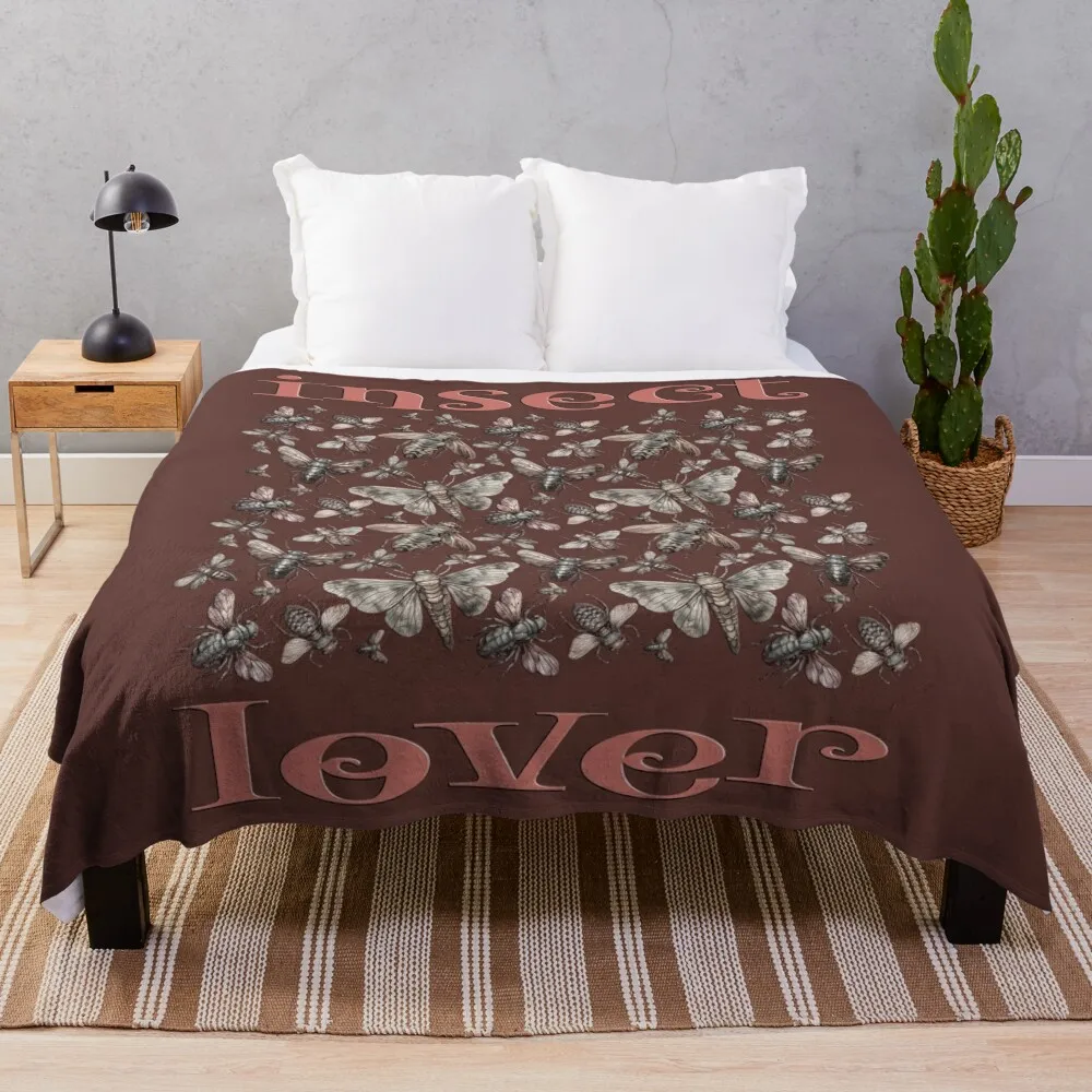 

Cicada pattern Insect lover entomology red Throw Blanket decorative Decoratives Flannels Blankets