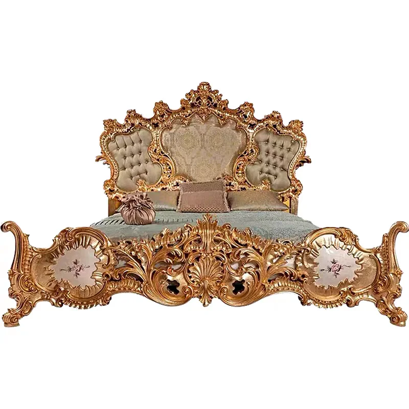 

European Solid Wood Bed Princess Design Double Sleeping Modern Bedroom Bed Trendy Castle Letto Matrimoniale Unique Furniture