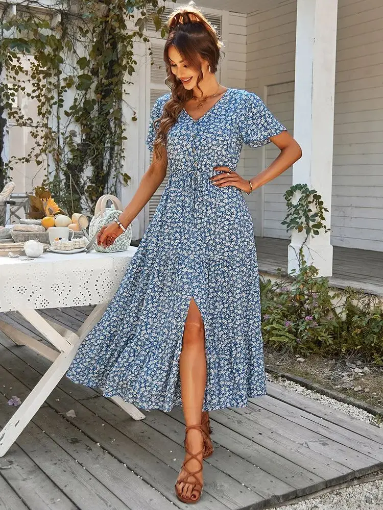 beach viscose georgette photographic floral beach slip dress Victoria Floral Towelling Beach Dress / Cover Up