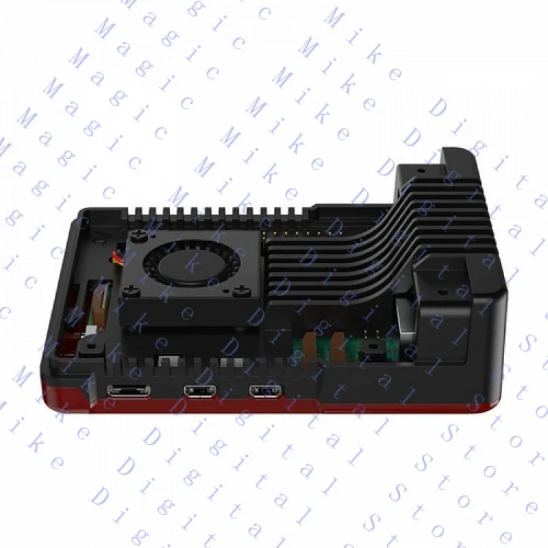 UU para Raspberry Pi 5 carcasa de aleación de aluminio con ventilador de refrigeración carcasa protectora