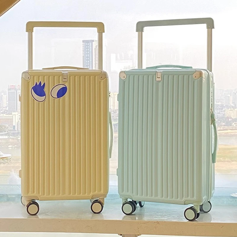 Wide Pull Rod Trolley Case Travel Suitcase Fashion Multifunctional Trunk Rechargeable Large Capacity Rolling Luggage Cup Holder