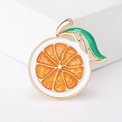 Elegant Orange Enamel Lemon Brooches For Women's Alloy Fruits Plant Casual Weddings Party Brooch Pins Jewelry Gifts