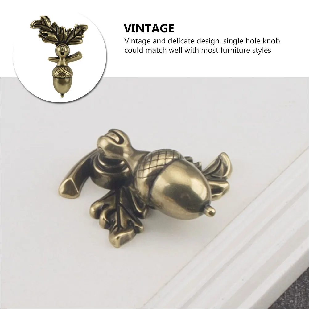 

Acorn Single Hole Drawer Knob Vintage Metal Cabinet Knob Decorative Handle for Dresser Wardrobe Cupboard Closet
