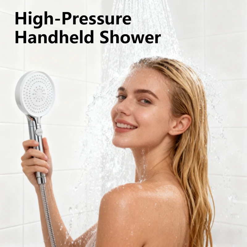 

High-Pressure Handheld Shower Head with Stand and Hose Adjustable Water Flow Modes Shower Set Shower Head Bathroom Accessories