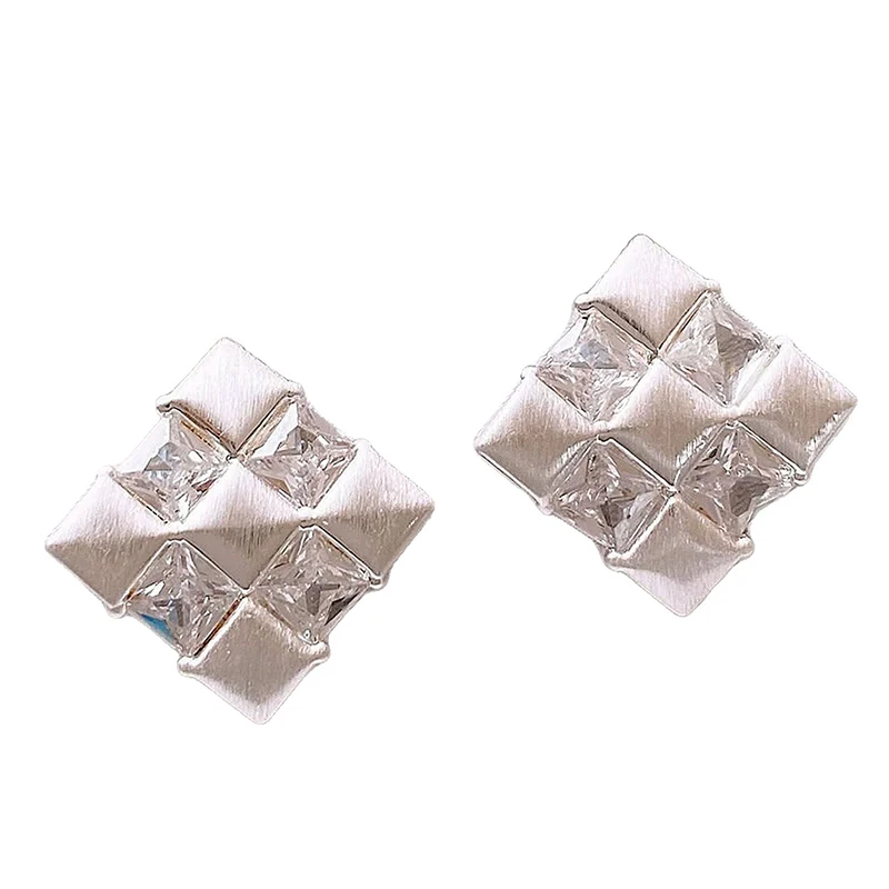 GANPUP Exquisite Quadratische Netz-Zirkonia Ohrstecker für Damen, Modischer Neuer Schmuck, Geschenk für Partys – Detail 6