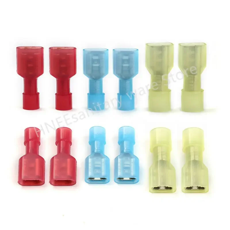 50/100/500Pcs Nylon Spade Terminals Crimp Wire Cable Connectors Nylon Fully Insulated Spade Female Electrical Crimp Terminators