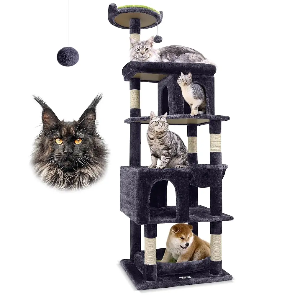 

S72 Heavy Duty Cat Trees For Large Cats, Sturdy 72In Maine Coon Cat Tree For Large Cats 20 Lbs+ Heavy Duty Cat Tower For Adult