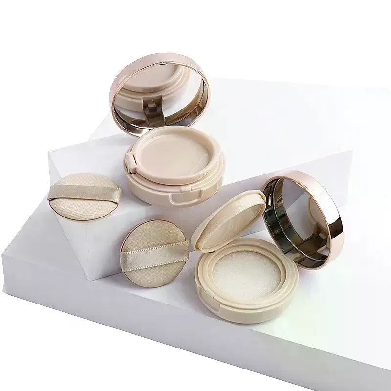 صندوق منتفخ وسادة هوائية فارغة صغيرة باللون الذهبي الوردي، حاوية مكياج محمولة مع مرآة إسفنجية لكريم الأساس BB #1