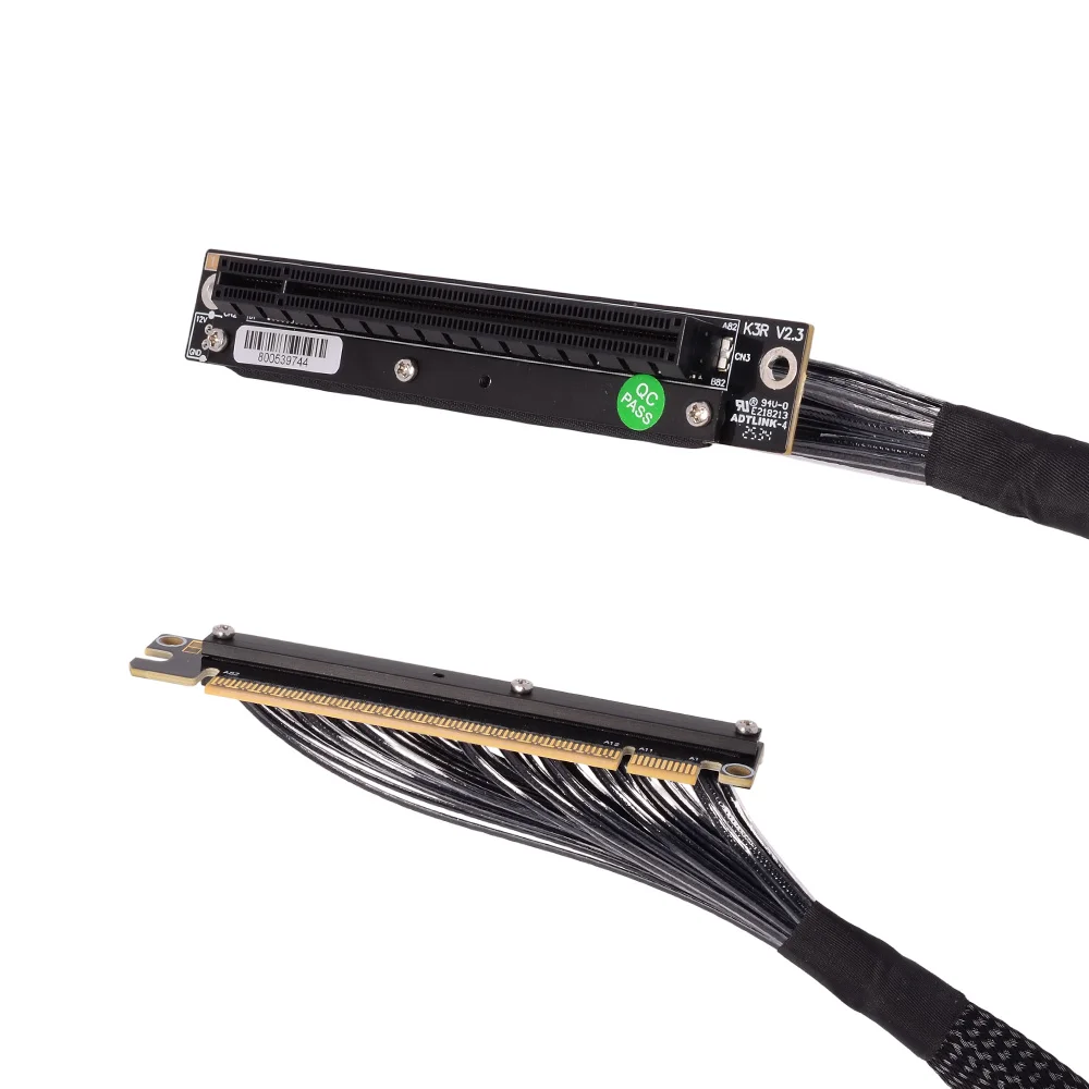 ADT-Link PCIE 5.0 x16 Dual Reverse Side Bending Graphics Card GPU Extension Cable for  NVIDIA RTX50 AMD RX79xx Chassis Server