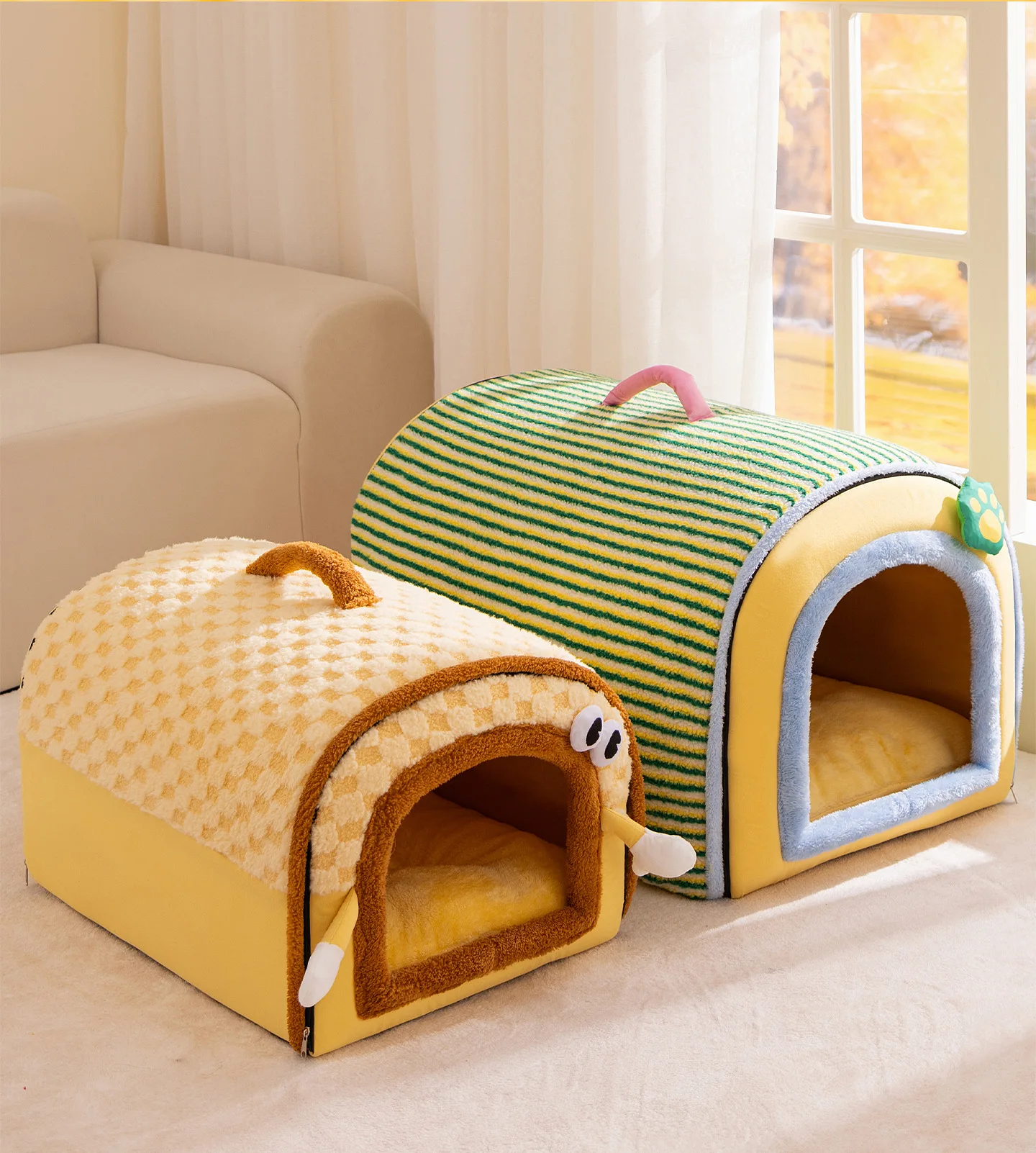 

Большая кровать для собак, теплая зимняя питомник для собак, съемная моющаяся кровать для собак, палатка для глубокого сна для средних и больших собак, товары для домашних животных