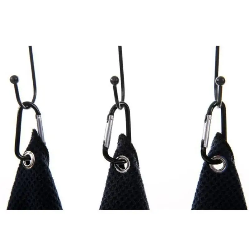 652F Golf Towel Microfibers Wipe Cleaner Golf Head Cleaning Tool with Carabiner Hook Resistance Clip Golfs Club Wiping Cloth