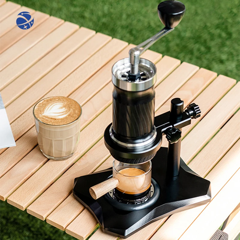 yyhcNew hand-cranked Italian coffee machine hand-pressed portable travel outdoor manual extraction coffee machine