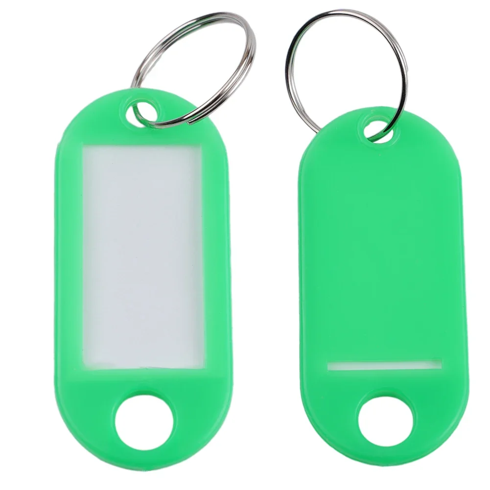 10 Pieces  Plastic Keychain Key Ring Holder ID Tags Label Name Crad Language Fob Split Ring Baggage Luggage Labels In Stock