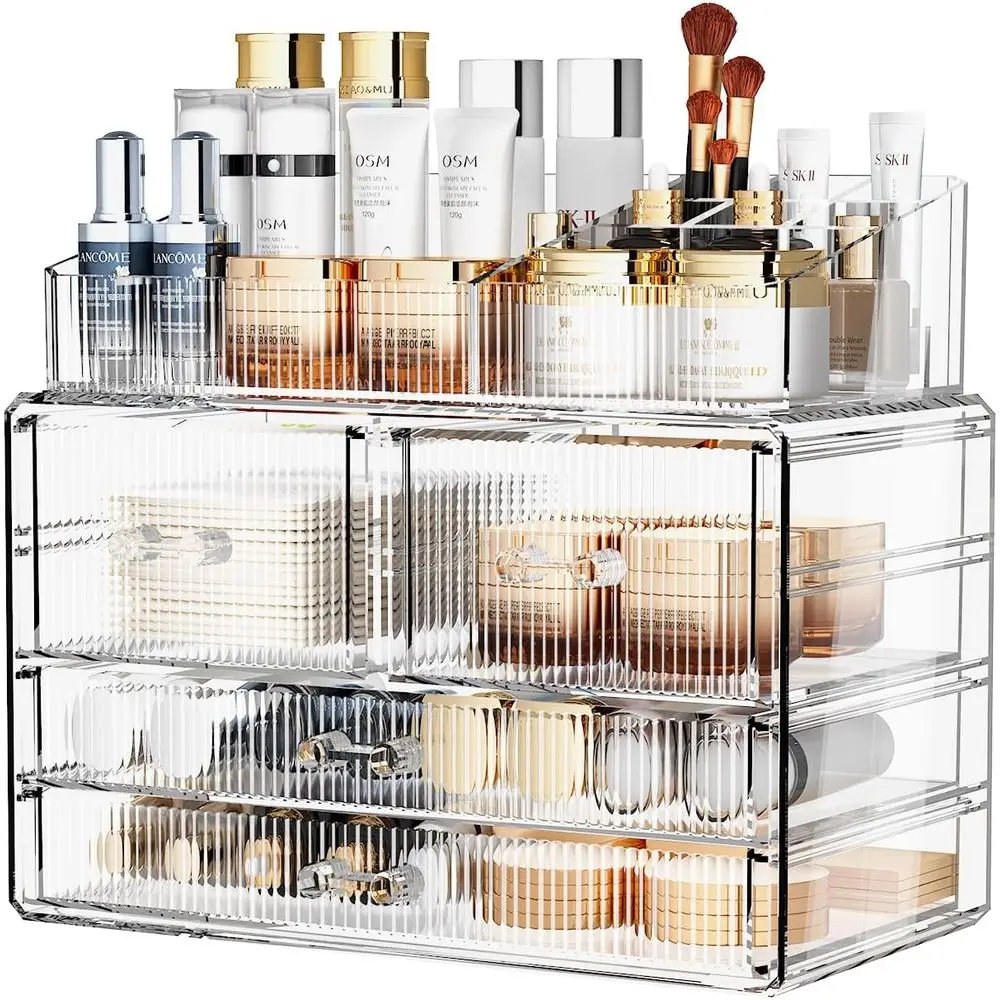 

Stackable Storage Drawers, Acrylic Bathroom Counter Organizer, Clear Makeup Organizers, Vanity, Kitchen Cabinet, Bathroom, Under