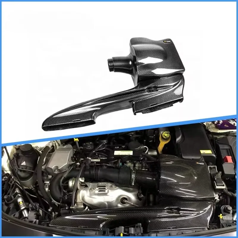 Dry Carbon Fiber Cold Air Intake System Kits Long Pipe Style for A-Class A200 A260 W176 2.0T