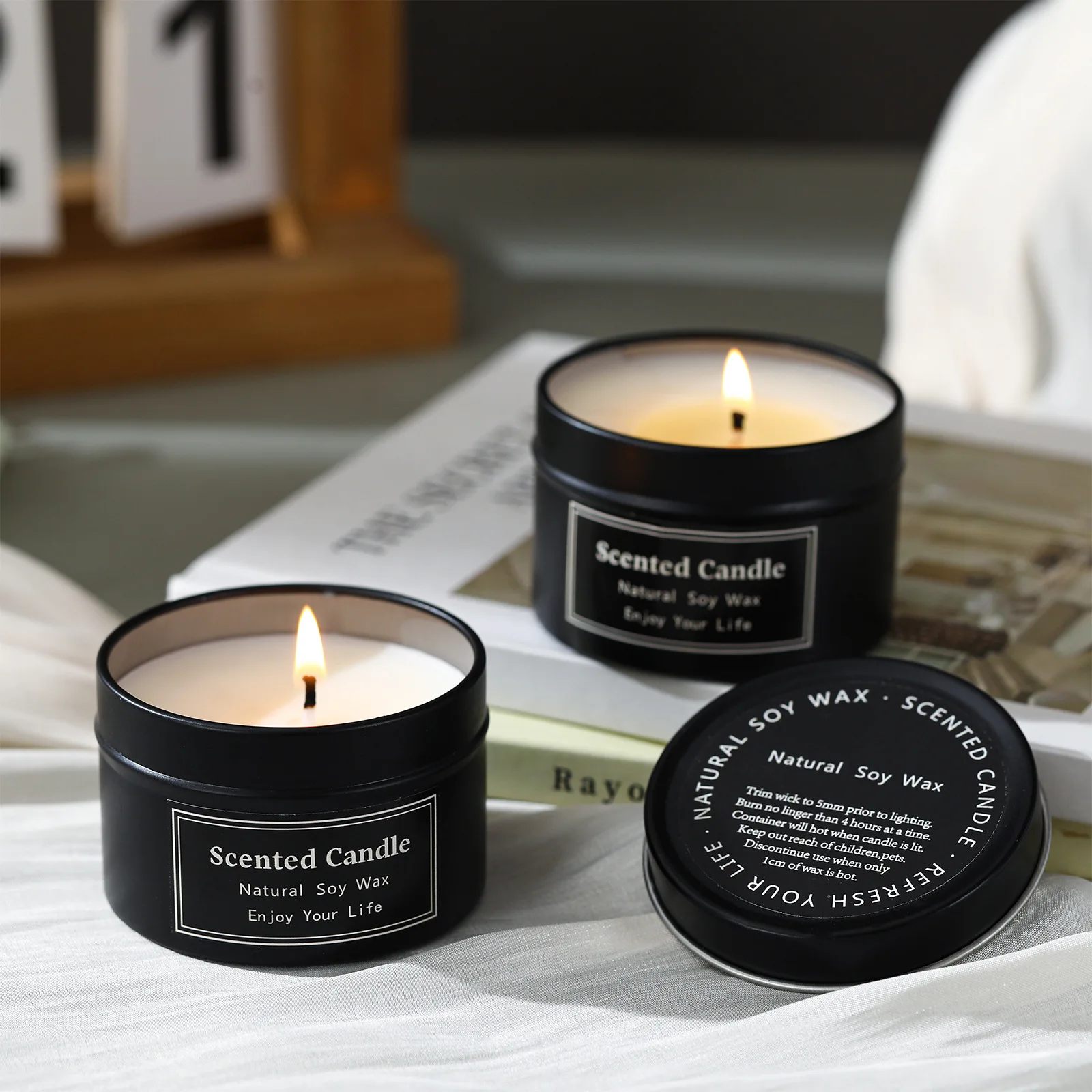 

Tin Canned Aromatherapy Candle Family Gift Soy Wax High-end Smokeless Aromatherapy Candle Gift